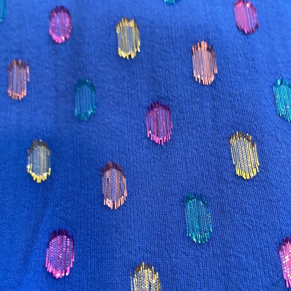 🌺 Lilly Pulitzer Florin blue Moroccan metallic top small - Picture 7 of 8